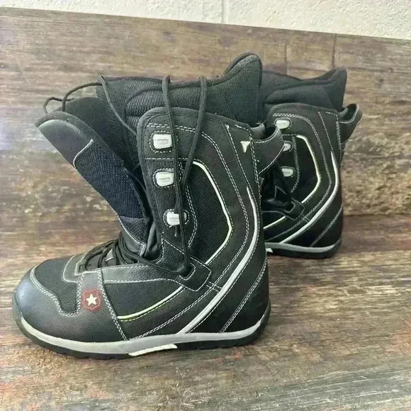 51 50 Snowboarding Black Snow Boots Size Men 7 - Picture 2 of 6